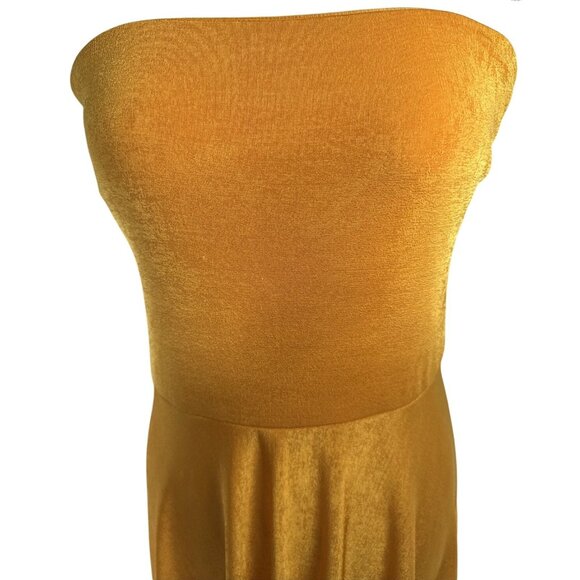 Maeve By Anthropologie Womens Orange Strapless Midi Dress XL - Picture 3 of 9